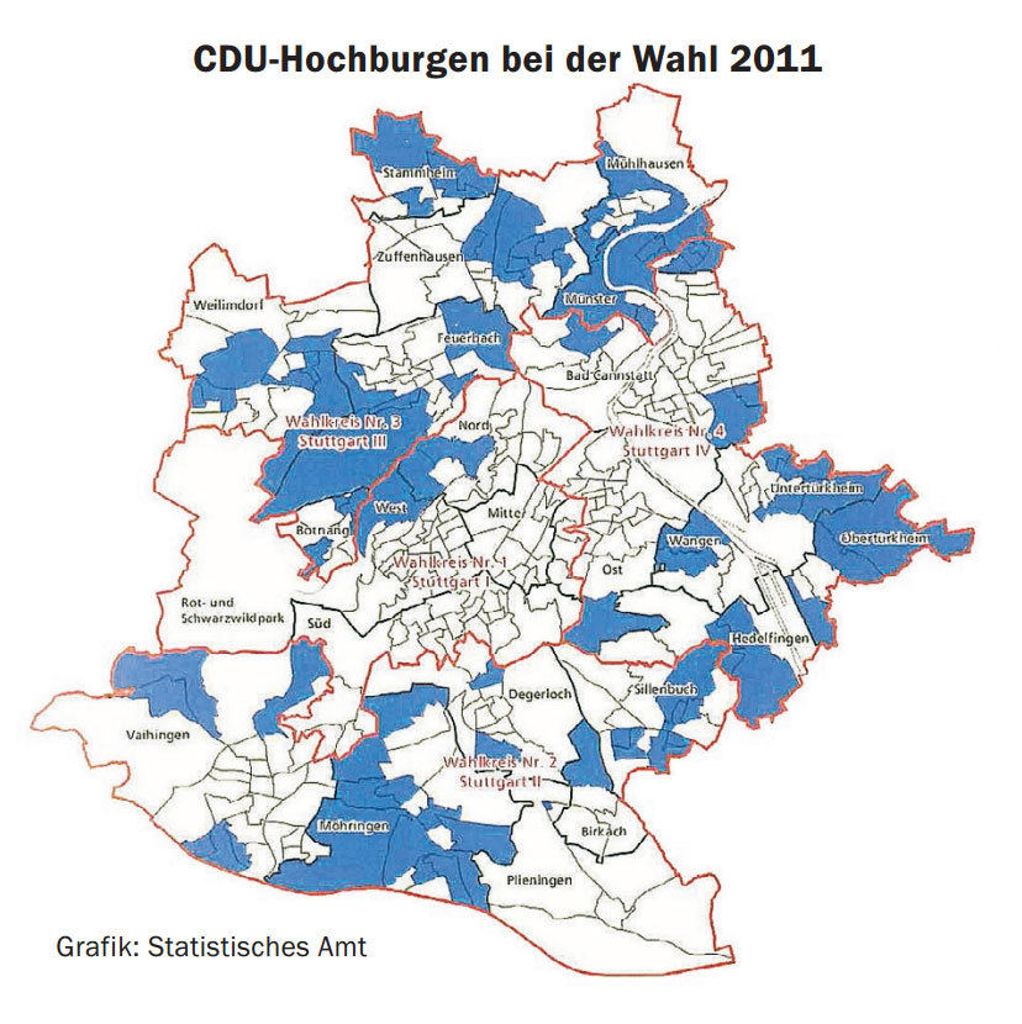  Stuttgart: Bei der Wahl vor fünf Jahren verlor die Partei drei von vier Direktmandaten: Schwere Bürde für die CDU