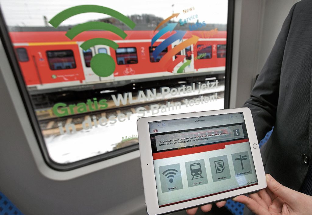 PLOCHINGEN:  Test für Infoportal mit kostenlosem Wlan in zwei S-Bahnen - Flächendeckendes Internet ab 2018: Weichen für Internet in S-Bahn gestellt