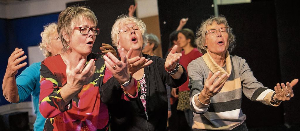 Seniorinnen bringen Lebenserfahrung auf die Theaterbühne - Weil die Finanzierung schwierig ist, ist viel ehrenamtliches Engagement nötig: Schillernde „Purpurfrauen“