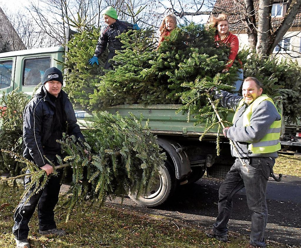 LUGINSLAND:  Rekordergebnis bei der Spendenaktion der Gartenstadtgemeinde: Tannenbäume sinnvoll entsorgt