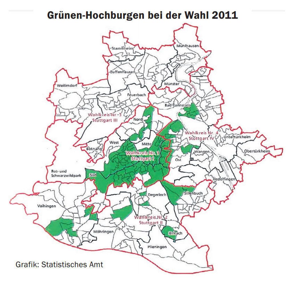 Vor fünf Jahren stimmte bei den Landtagswahlen mehr als ein Drittel der Wähler für die Ökopartei: Stuttgart - Ein gutes Pflaster für die Grünen