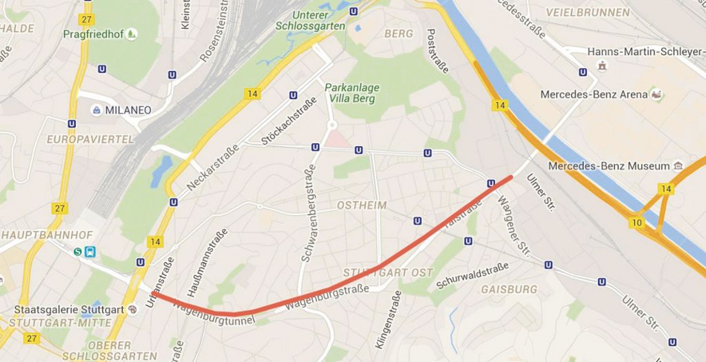 STUTTGART: Strasse zwischen Wagenburgtunnel und Gaskessel verspricht viele Vorteile - Geschätzte 400 Millionen Euro Kosten: Autotunnel in Stuttgart-Ost gefordert