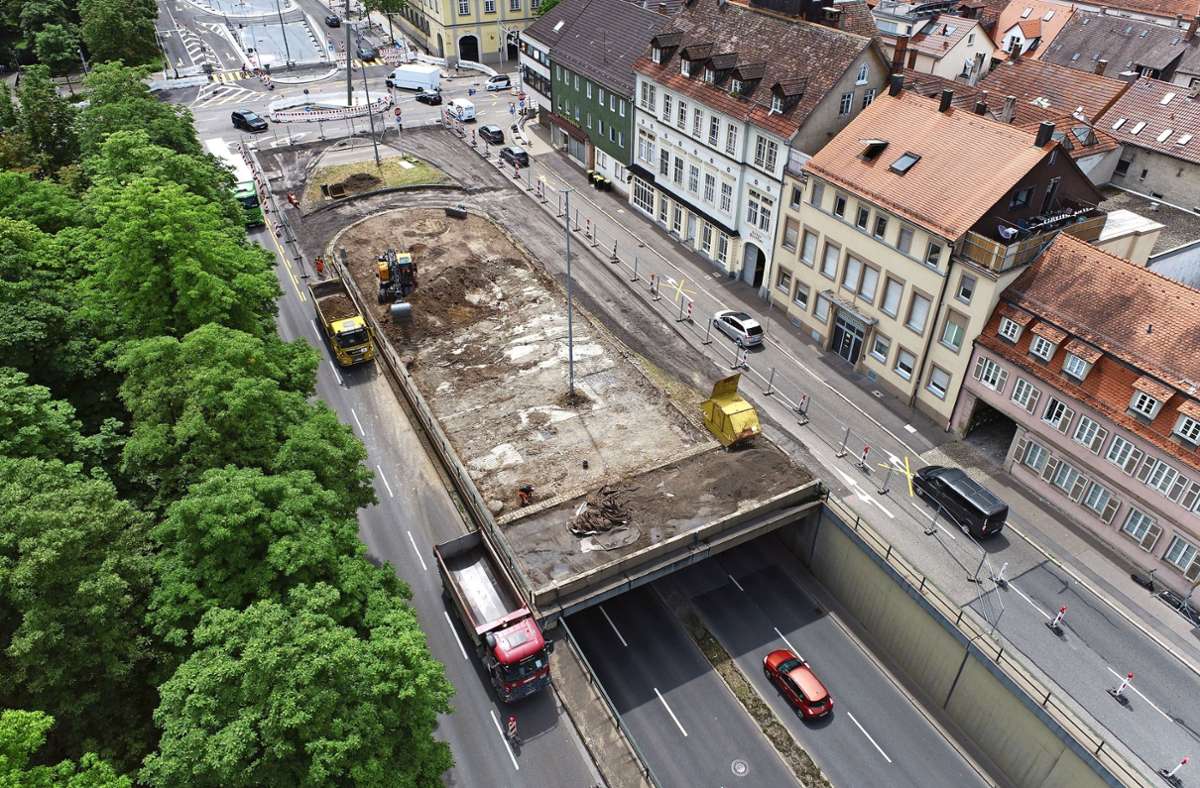 Baustelle in Ludwigsburg: Sternkreuzung: Asbest stoppt Bauarbeiten