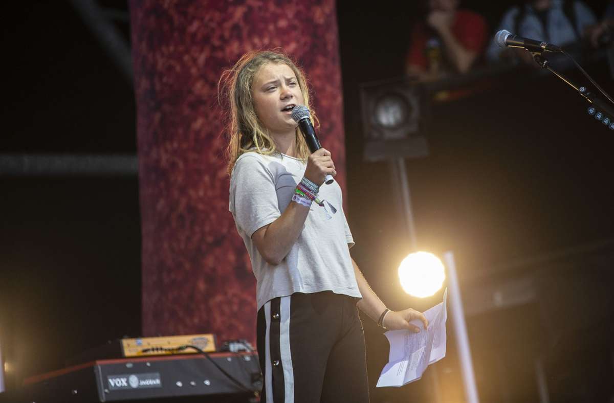 Greta Thunberg beim Glastonbury-Festival. Foto: dpa/Joel C Ryan