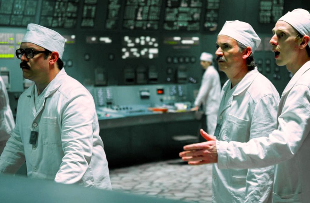 Kontrollverlust im Reaktor-Kontrollraum: Sam Troughton, Paul Ritter und Robert Emms (v. li.)