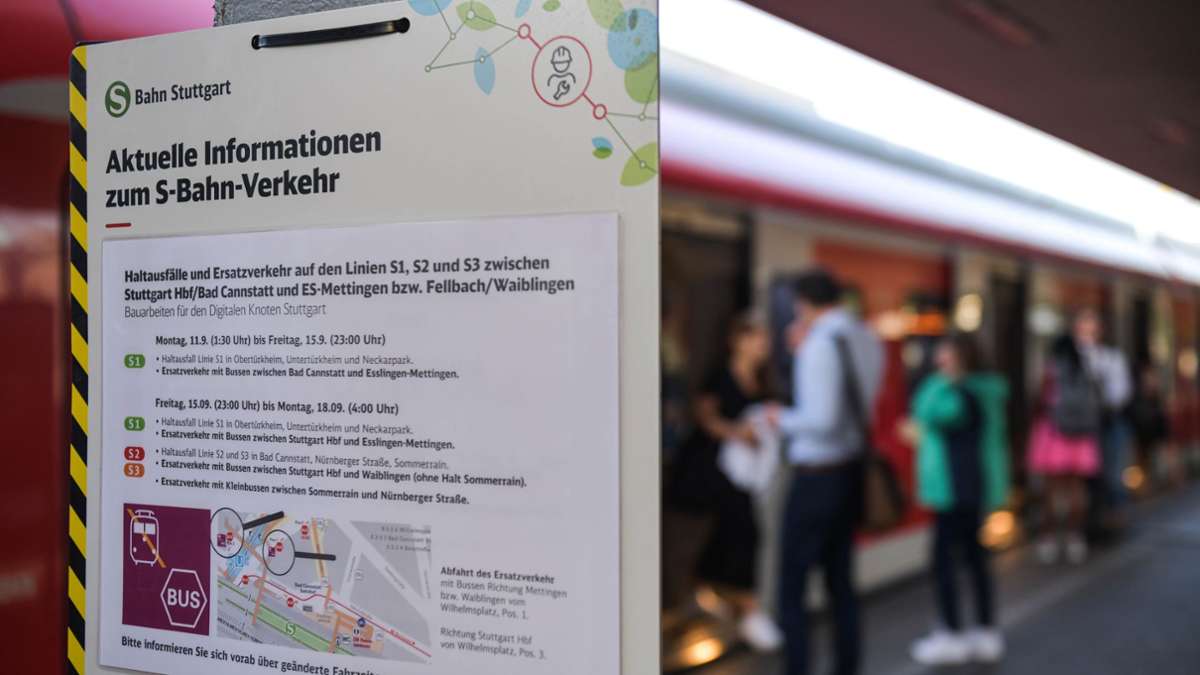 S-Bahn in der Region Stuttgart: Schon wieder Vollsperrung wegen Bauarbeiten