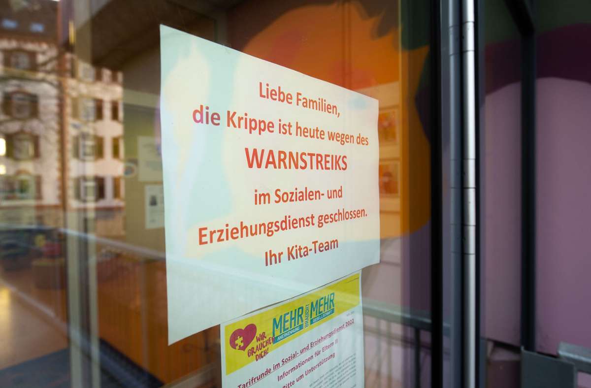 Warnstreik am Weltfrauentag: 117 von 183 Kitas blieben in Stuttgart geschlossen