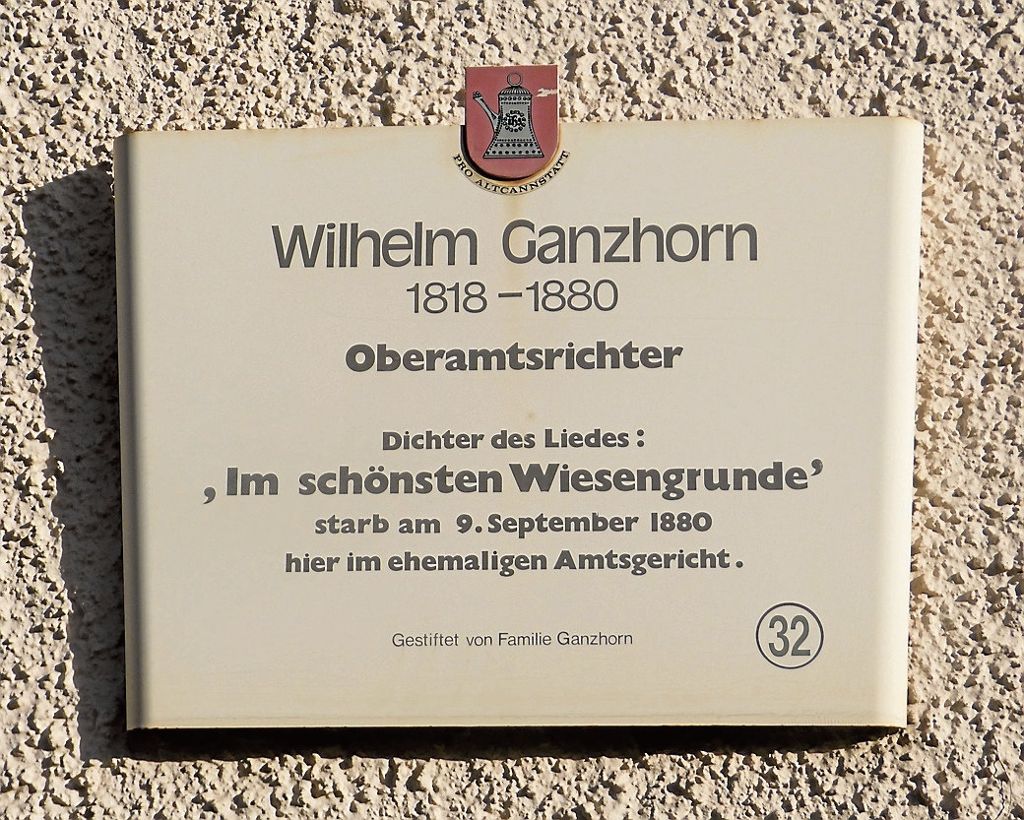 BAD CANNSTATT:  Am 14. Januar jährt sich der 200.Geburtstag von Wilhelm Ganzhorn - „Im schönsten Wiesengrunde“ sein berühmtestes Gedicht: Jurist, Dichter und Weinliebhaber