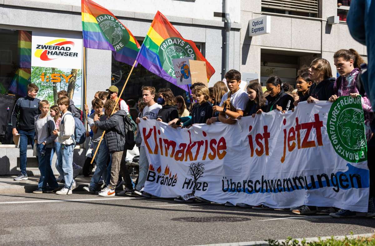 Auch in Freiburg gingen viele junge Menschen auf die Straßen. Foto: dpa/Philipp von Ditfurth