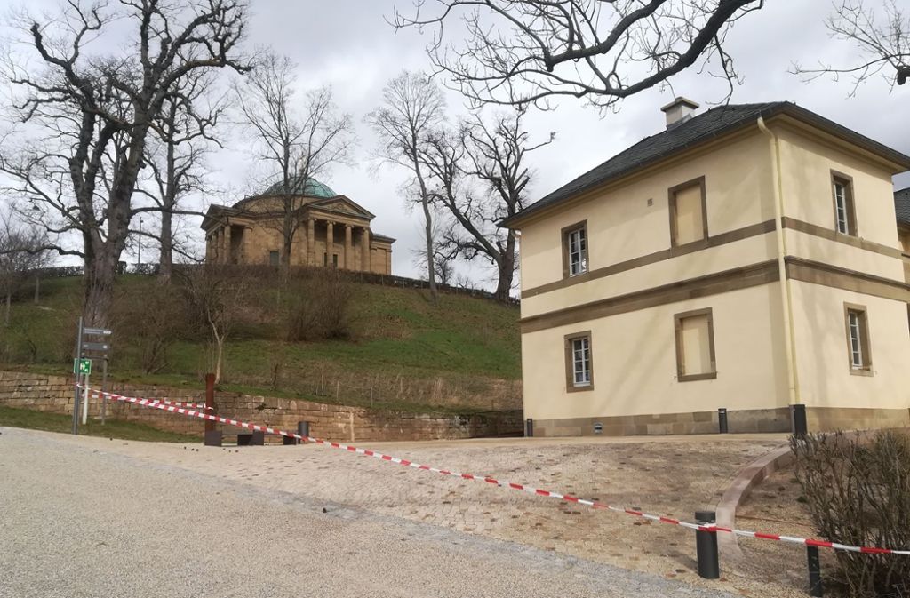 Besucherzentrum an der Grabkapelle bleibt vorerst  geschlossen: Besucherzentrum wegen Sturmschaden geschlossen