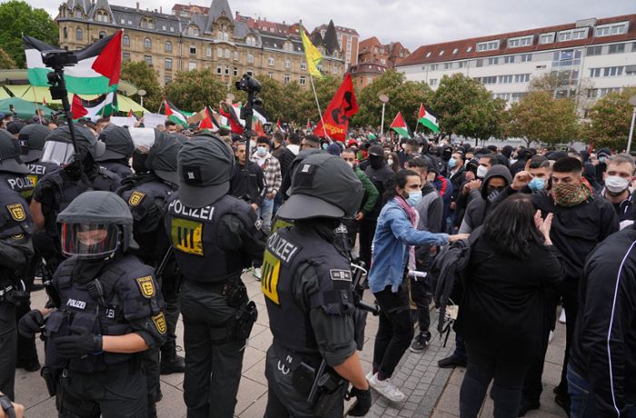 Demonstrationen in Baden-Württemberg: Ausschreitungen bei propalästinensischen Kundgebungen