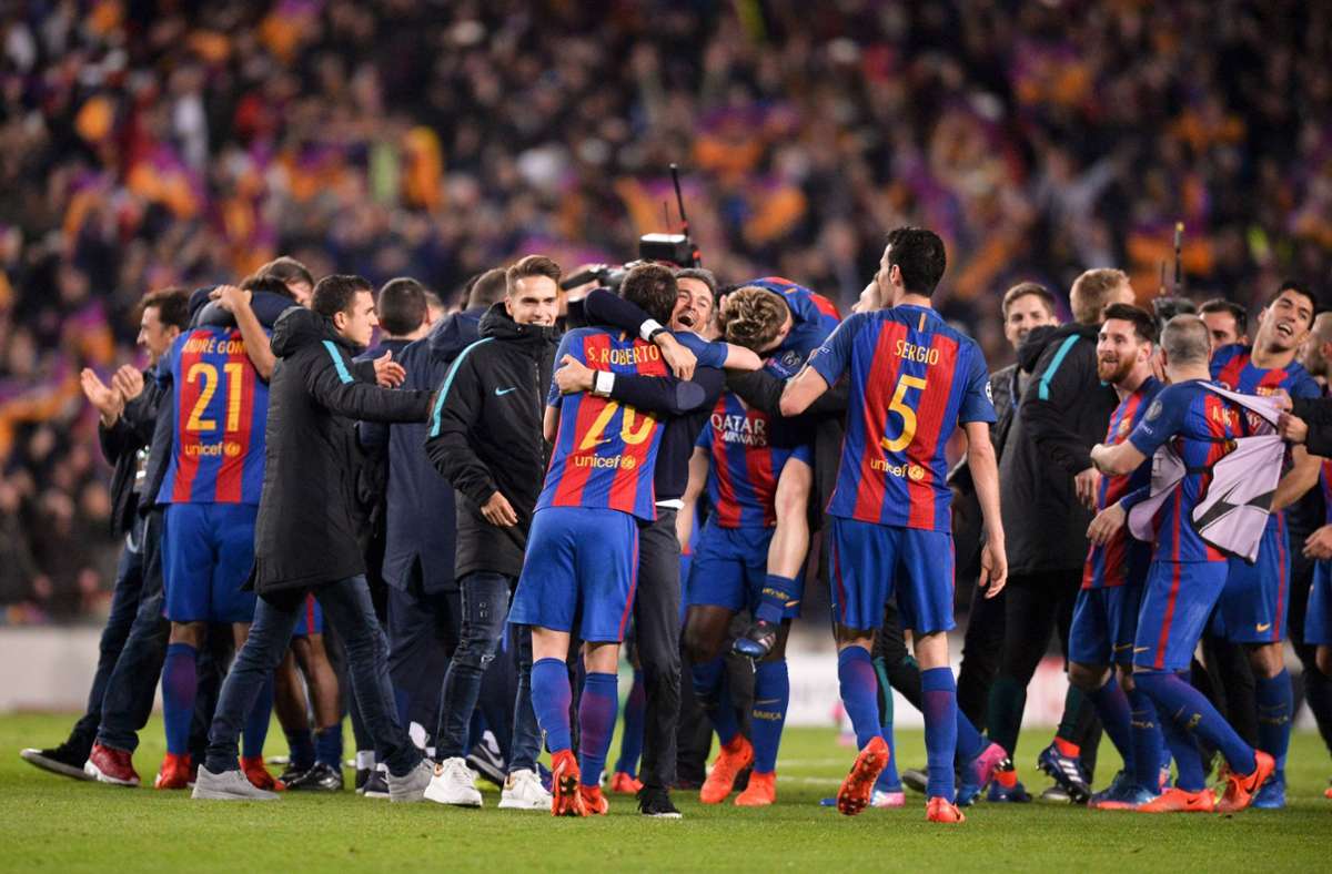 Angetrieben von 96.920 Zuschauern im Camp Nou triumphiert der FC Barcelona mit 6:1 über Paris Saint-Germain – nach einer 0:4-Niederlage im Hinspiel. Foto: imago