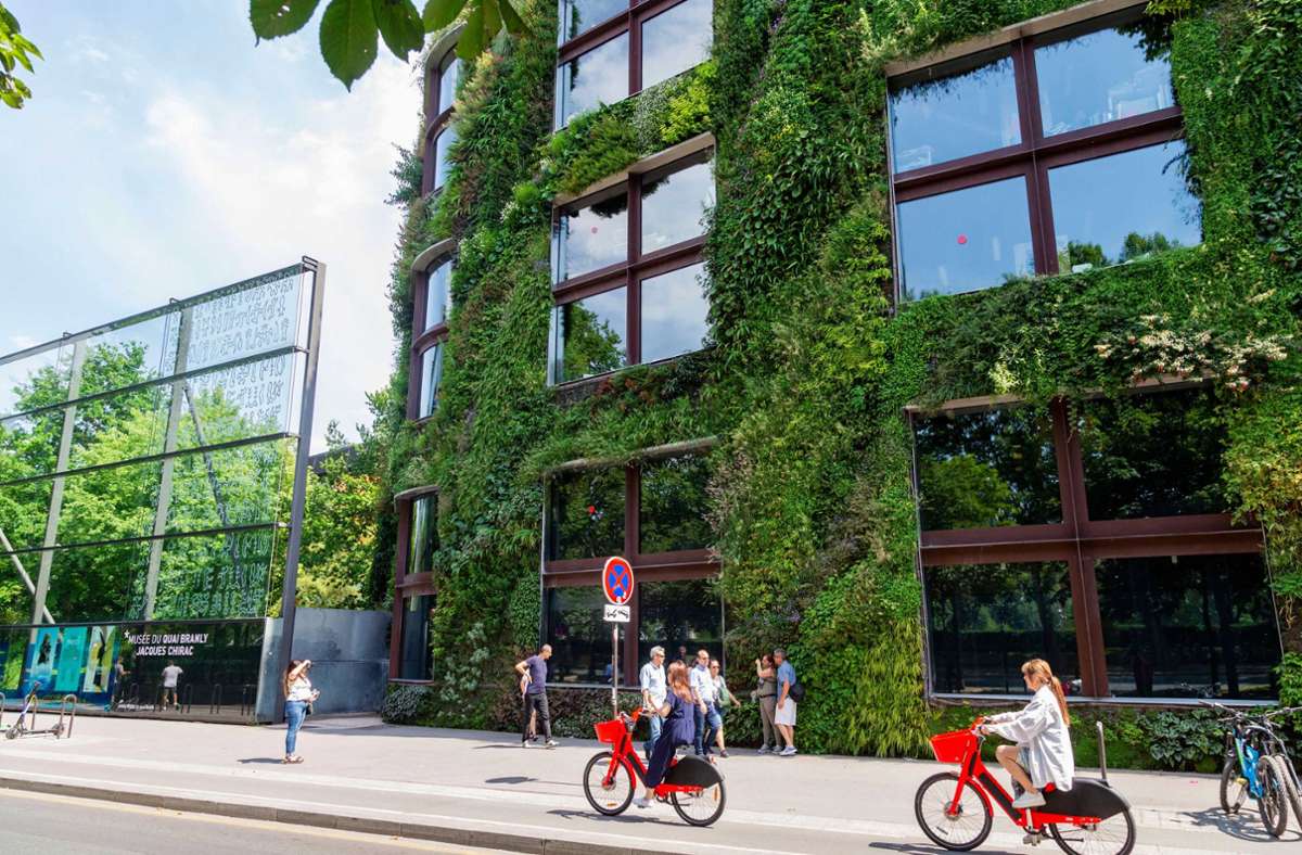 Grüne Fassaden – wie hier in Paris – erobern viele Städte. Foto: epd/Caroline Paux
