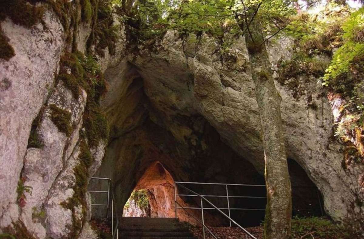 Kolbinger Höhle (Baden-Württemberg): Typ: Felshöhle / Gesamtlänge: 330 Meter / begehbar auf 88 Metern / Besonderheit: reicher Tropfsteinschmuck / Info: Die Schauhöhle liegt bei Kolbingen im Landkreis Tuttlingen.