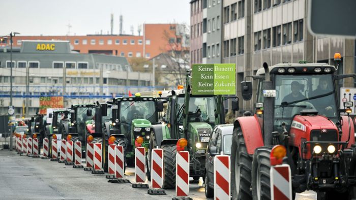 Traktordemo sorgt für Verkehrsbehinderungen auf dem City-Ring