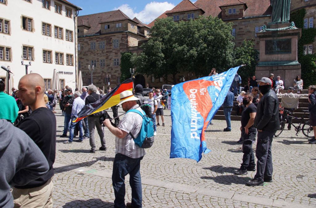 AfD-Kundgebung auf dem Stuttgarter Schillerplatz