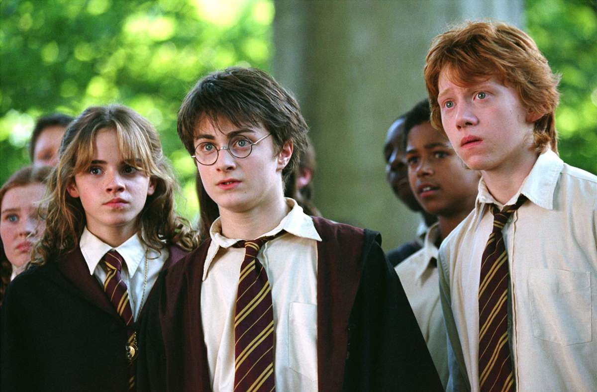 Harry Potter (Mitte), Hermine Granger und Ron Weasley – die Schauspieler Daniel Radcliffe, Emma Watson und Rupert Grint sind auf immer mit ihren Charakteren verbunden.