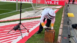 VfB Stuttgart gegen FC Bayern München: Feuerwehr beseitigt Bienenschwarm vom Fußballfeld