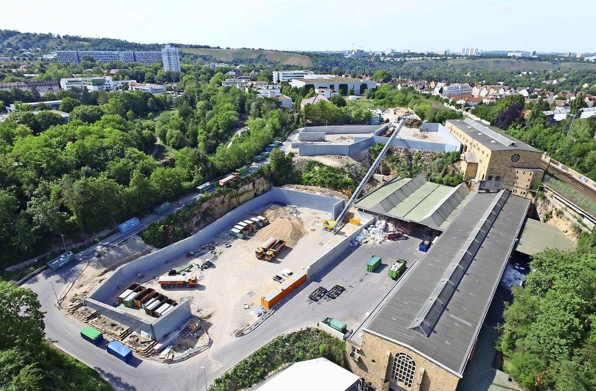 Bad Cannstatt: Recyclingpark vor der Fertigstellung