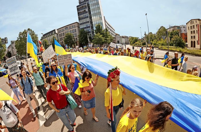 Ukrainer in Stuttgart: Demonstranten mit langem Atem