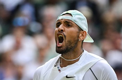 Nick Kyrgios steht im Viertelfinale von Wimbledon. Foto: AFP/GLYN KIRK