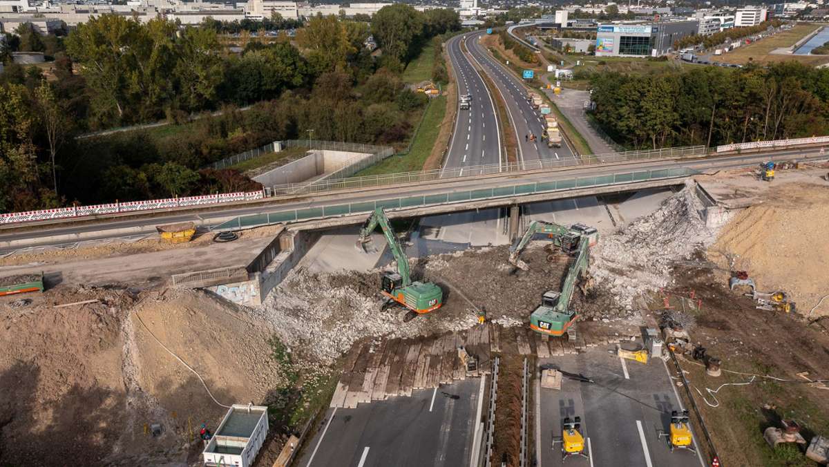 Zwischen Böblingen und Sindelfingen: A 81 wegen Brückenabriss am Wochenende gesperrt