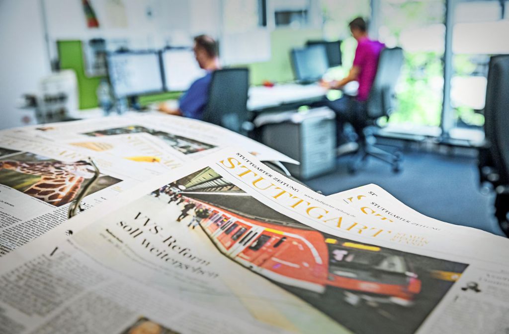Wertvolles Gut Journalismus: Blick in die Redaktion im Stuttgarter Pressehaus Foto: Lichtgut/Julian Rettig