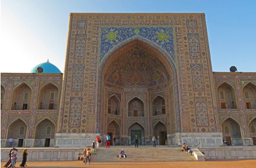 Der Registan-Platz im usbekischen Samarkand. Foto: Bernadette Olderdissen