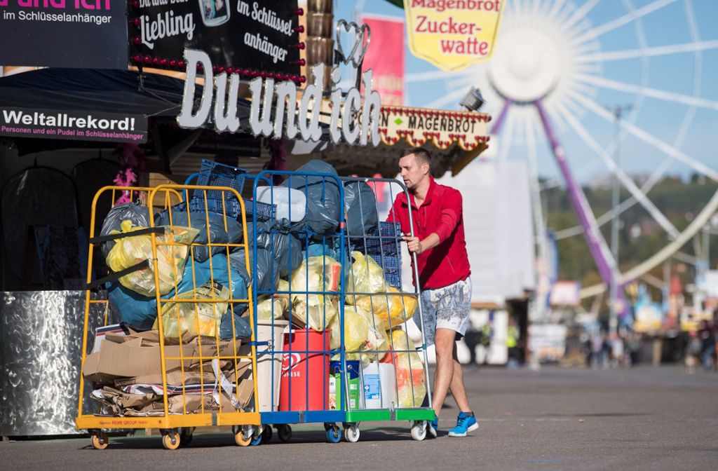 Cannstatter Volksfest produziert mehr als 75 Tonnen Müll