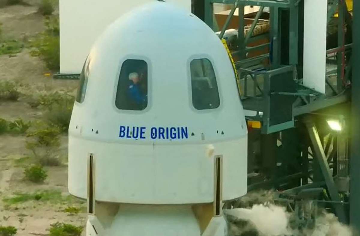 Blue Origin Raumschiffes „New Shepard“ (Archivbild) Foto: AFP/HANDOUT