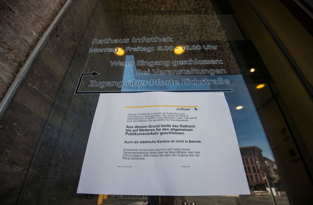 Coronavirus in Stuttgart: Rathaus sagt alle Gremiensitzungen bis Anfang April ab