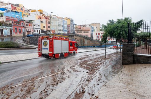 Auf den Inseln Gran Canaria, Teneriffa und La Gomera, La Palma und Hierro wurden Niederschläge von jeweils mehr als 100 Litern pro Quadratmeter registriert. Foto: dpa/Europa Press