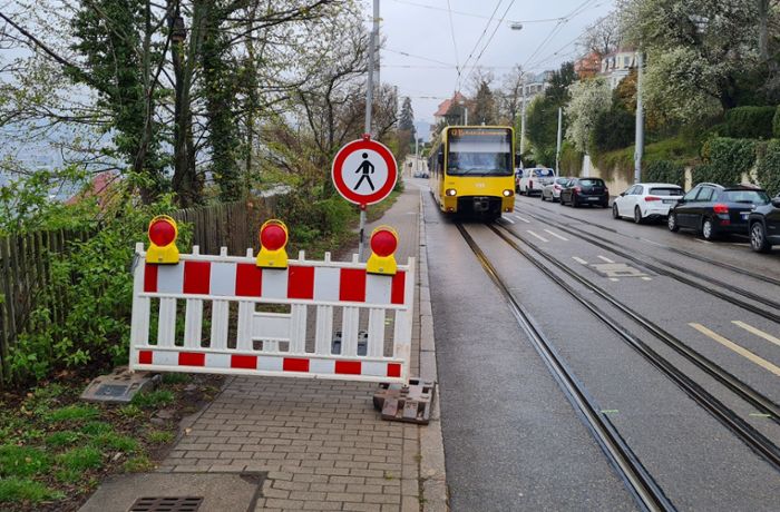 Gefahrenstelle in Stuttgart-Ost: Radfahrer von  Sperrung genervt