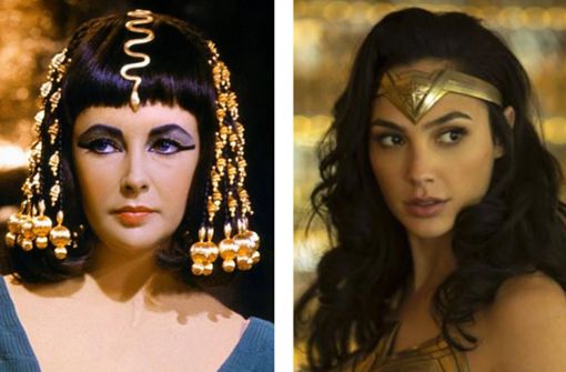 Elizabeth Taylor (links) in „Cleopatra“ (1963), Gal Gadot in „Wonder Woman 1984“ (2020) Foto: imago images/Mary Evans, imago images/Cinema Publishers Collection