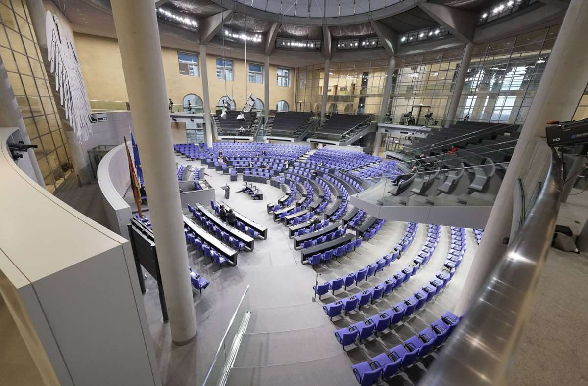 Hier im Plenum des Bundestages findet die Bundesversammlung normalerweise statt (Archivbild). Foto: imago images/Political-Moments/via www.imago-images.de