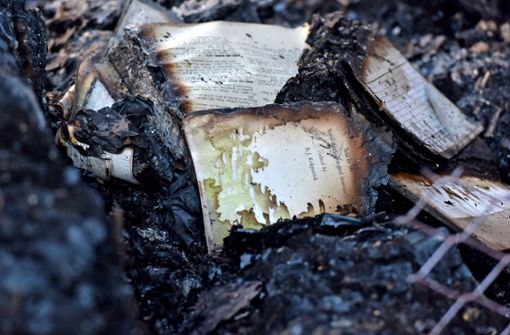 Verbrannte Bücher in der Jagger-Bibliothek der Universität Kapstadt Foto: dpa/Lerato Maduna