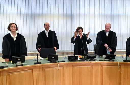 Das Gericht vor der Verkündung des Urteils. Foto: dpa/Hendrik Schmidt