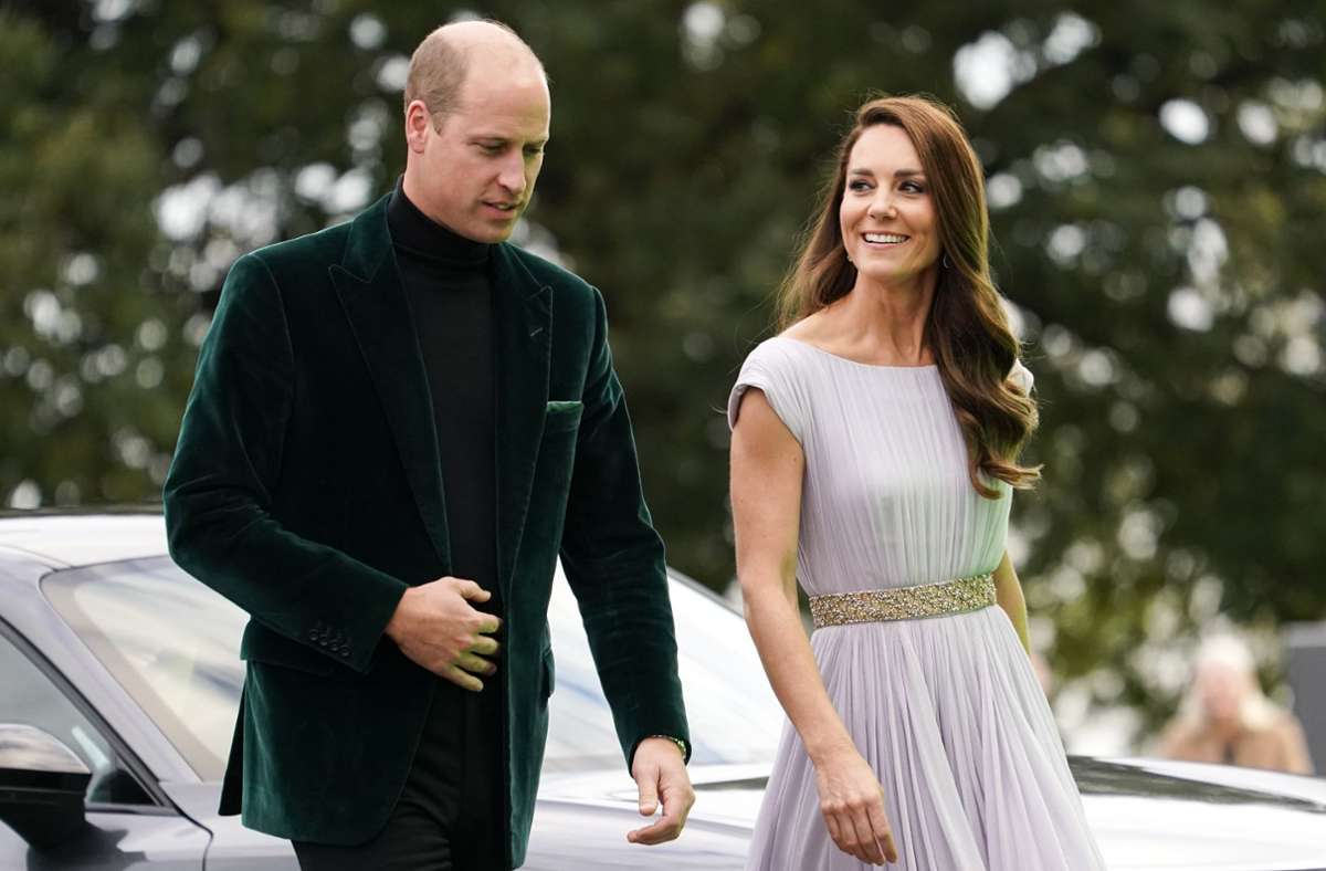 Prinz William und Herzogin Kate auf dem Weg zur Preisverleihung. Foto: dpa/Alberto Pezzali