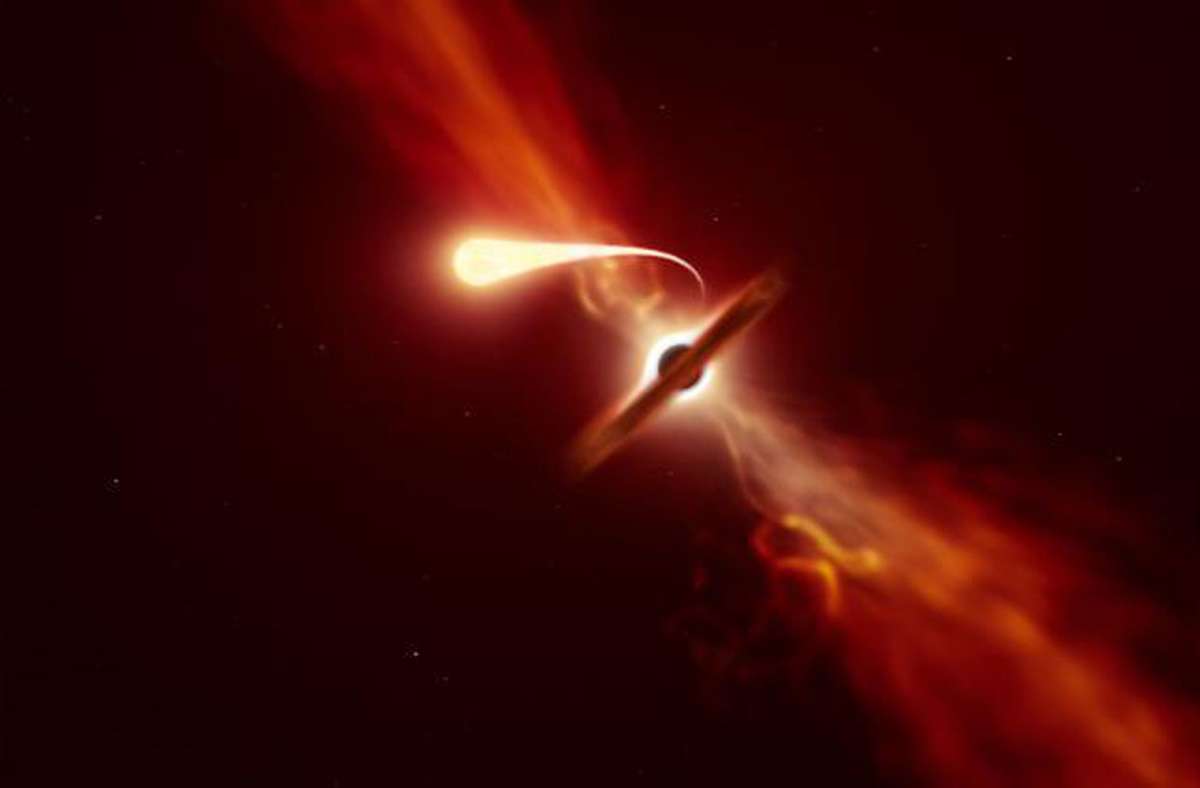 Schwarze Löcher: Schwarzes Loch zerreißt Stern wie Spaghetti