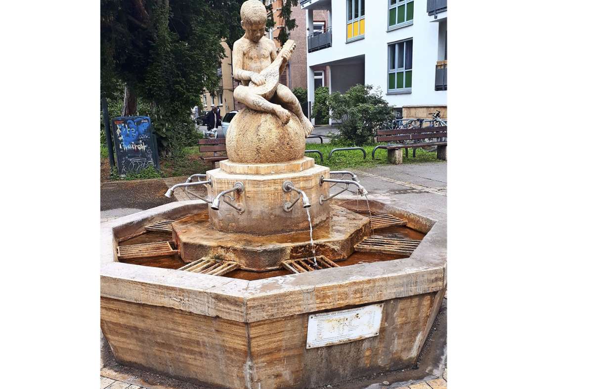 Bad Cannstatt: Der Lautenschläger-Brunnen sprudelt spärlich