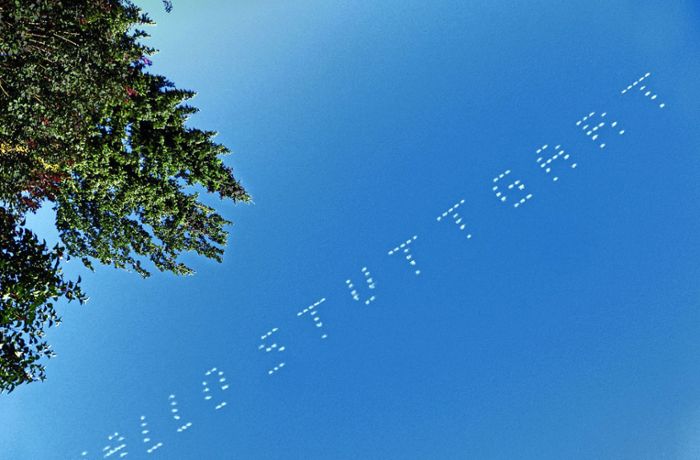 Werbung über der Landeshauptstadt: Wie der Schriftzug „Hallo Stuttgart“ an den Himmel kam
