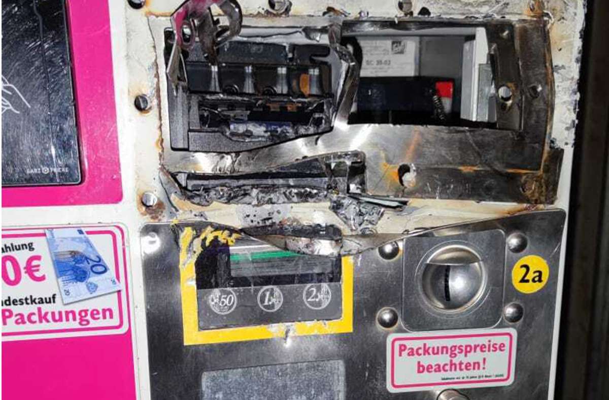Taten im Raum Stuttgart häufen sich: Erneut Zigarettenautomat gesprengt