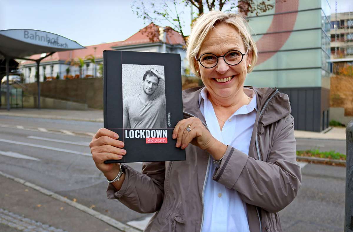 Nach den „Lockdownskizzen“ möchte Ingrid Blessing ein Buch über Autobahnraststätten an  der A 7 machen.Foto: Eva Herschmann