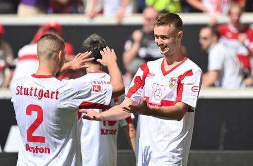 Sasa Kalajdzic und der VfB Stuttgart bleiben in der Bundesliga. Foto: IMAGO/Sven Simon/IMAGO/Frank Hoermann / SVEN SIMON