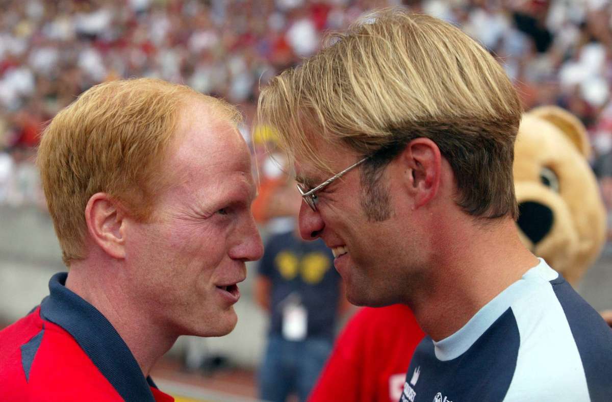 VfB gegen Mainz, das war im ersten Bundesligajahr der 05er auch das Trainerduell Mattias Sammer gegen Jürgen Klopp.