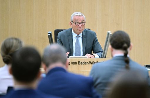 Bis in den Abend wird Innenminister Thomas Strobl am Freitag befragt. Foto: dpa/Bernd Weißbrod