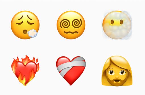 Mit iOS 14.5 bringt Apple auch neue Emojis auf die iPhones – darunter auch eine Frau mit Bart. Foto: Apple