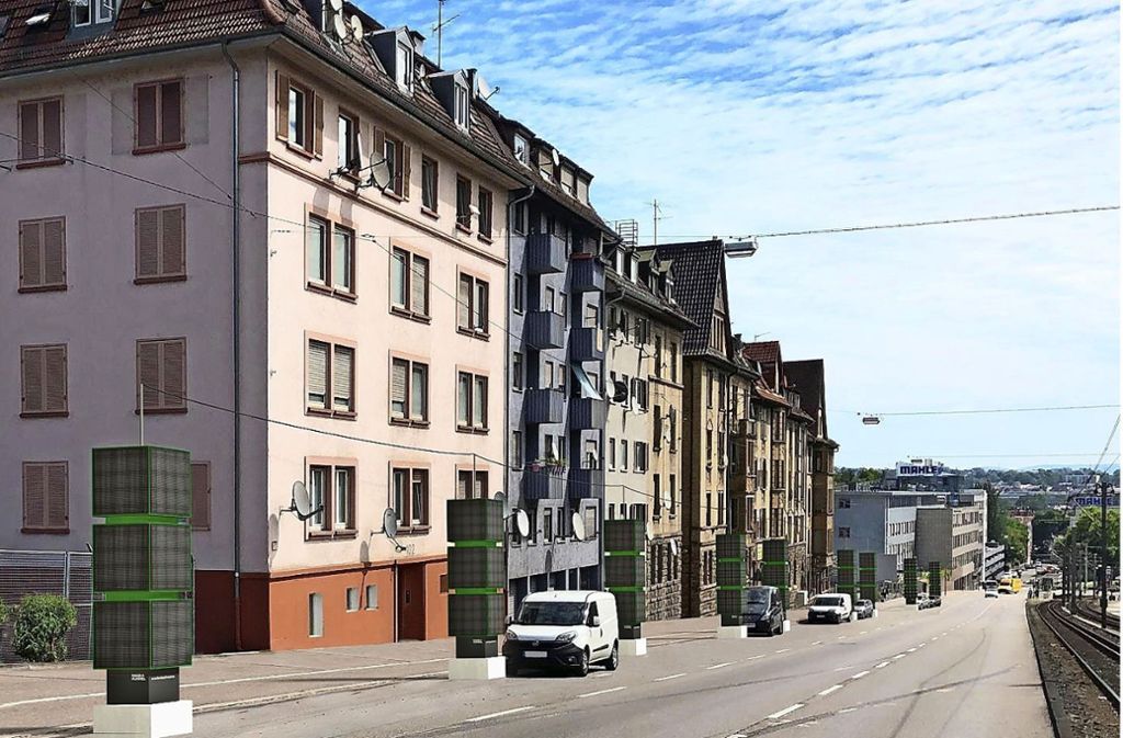 Projekt dauert zwei Jahre – Im Anschluss Straßenrückbau: Pragstraße: Filtersäulen sorgen für bessere Luft