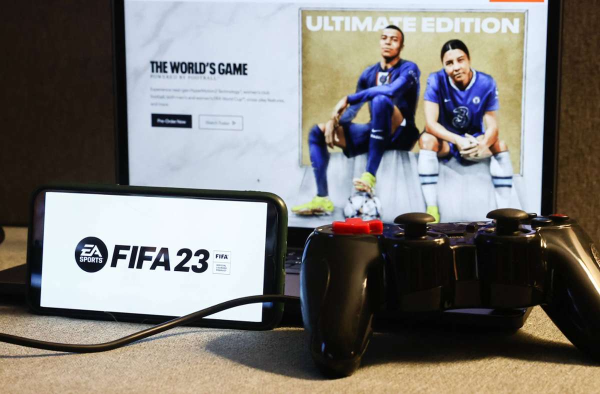 Wer die Ultimate Edition von Fifa 23 vorbestellt hat, darf bereits am Dienstag spielen und bekommt Fifa Points und Packs gutgeschrieben. Foto: IMAGO/NurPhoto/IMAGO/Jakub Porzycki