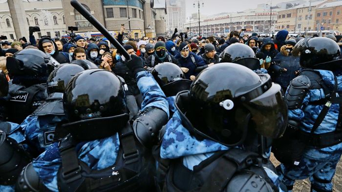 Viele Festnahmen bei Protesten für Nawalny